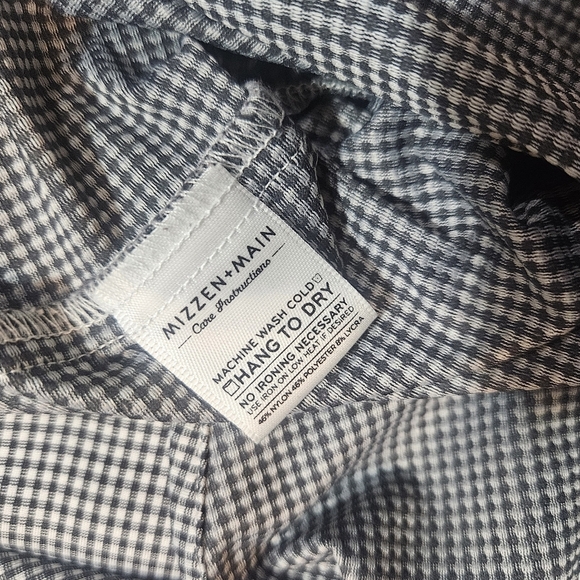Mizzen+Main Spinnaker Trim Fit Shirt Large Black White Check Made in USA - Picture 5 of 7